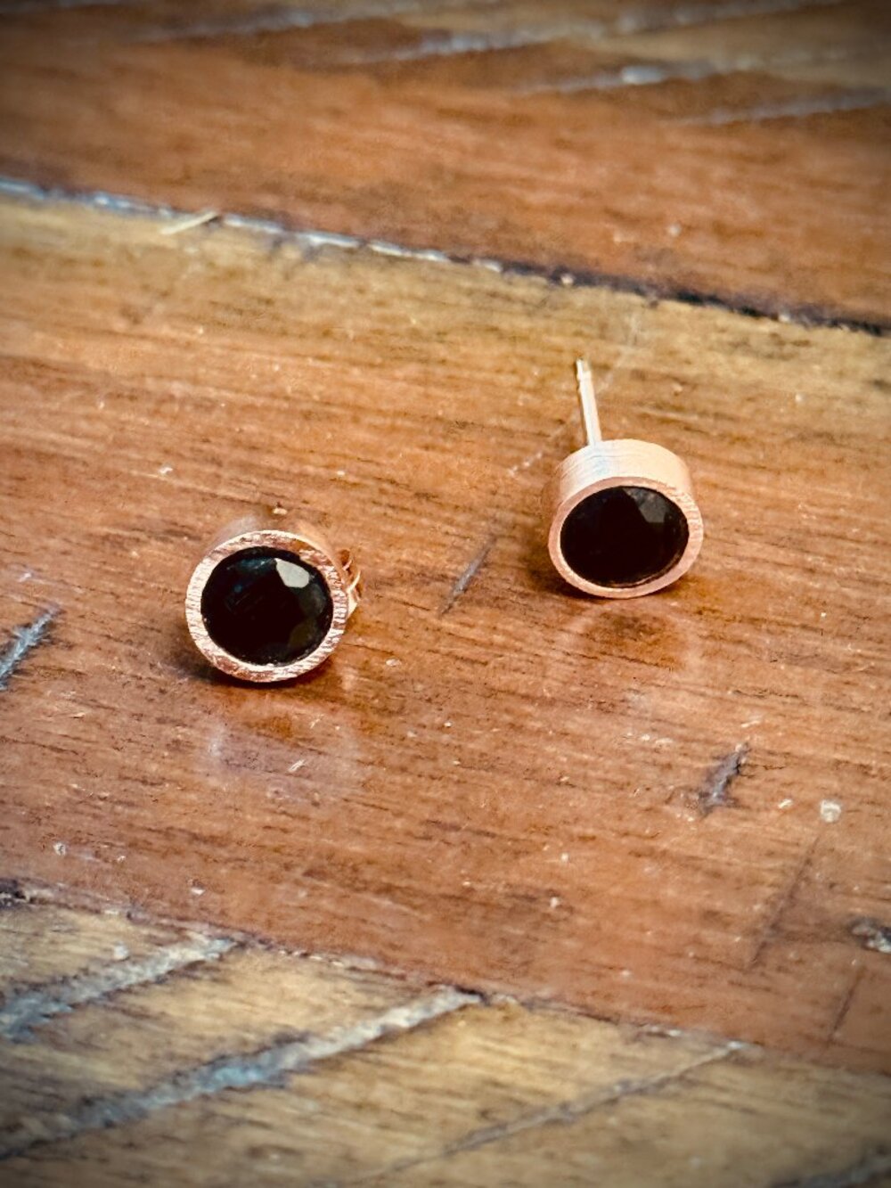 Onyx Stud Earrings - Gemstone POP Stud Earring rose gold handmade NEW!